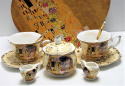 Zestaw dla dwojga filiżanki mleczniki cukiernica Klimt