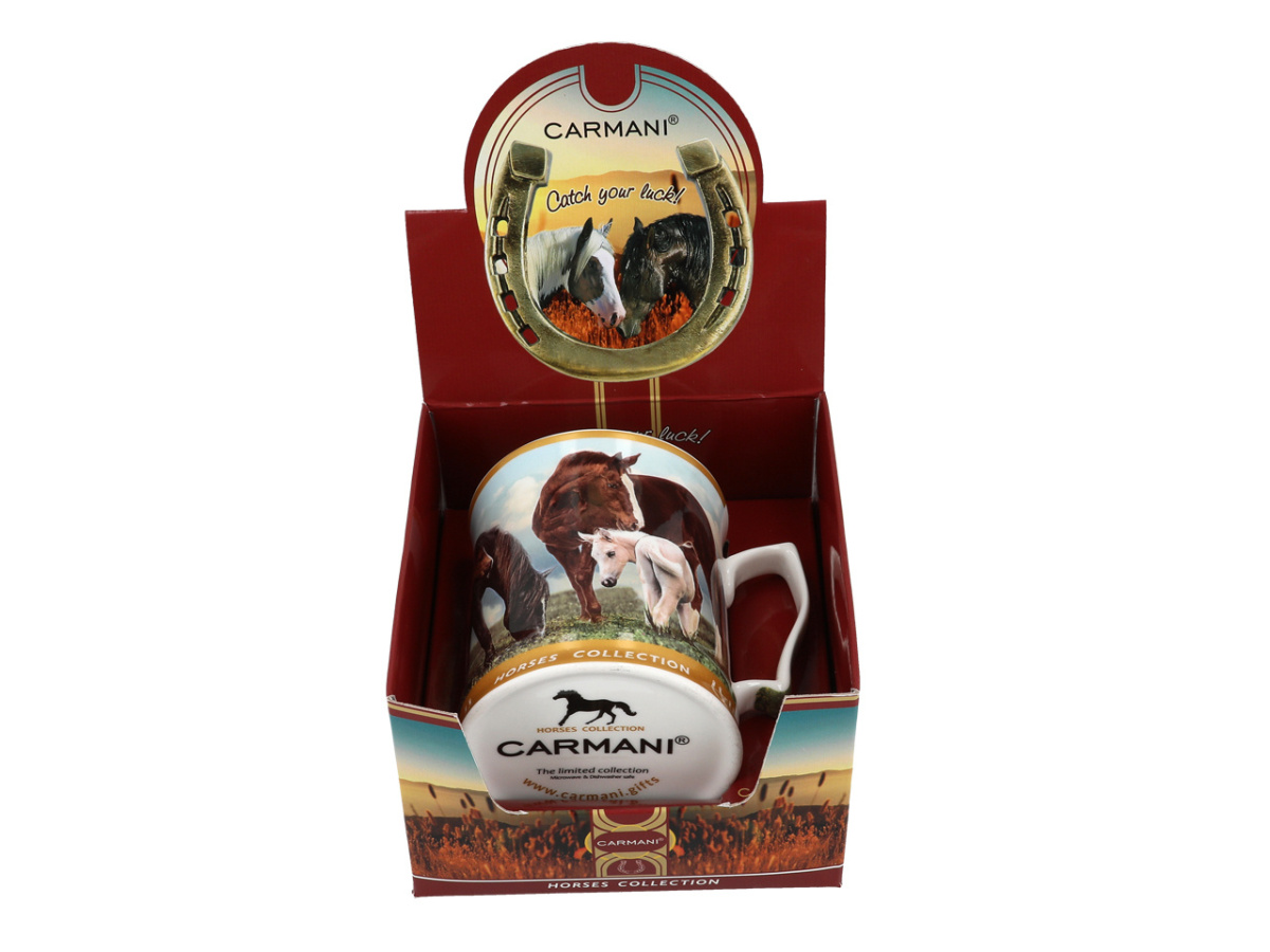 Duży kubek do kawy w konie koń na urodziny Carmani upominek