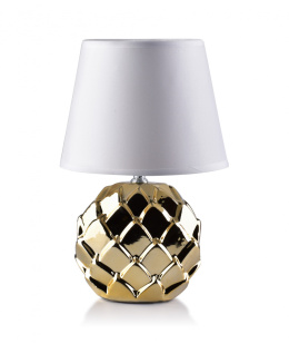 Elegancka lampa złoto biała Lara do pokoju sypialni stojąca