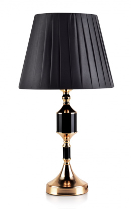Elegancka lampa złoto czarna Chantal na biurko do sypialni
