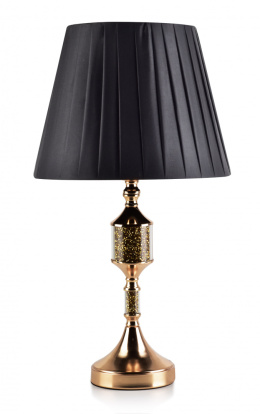 Elegancka lampa złoto czarna Chantal wysoka do sypialni