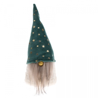 Materiałowy skrzat kremowy stojący figurka prezent święta