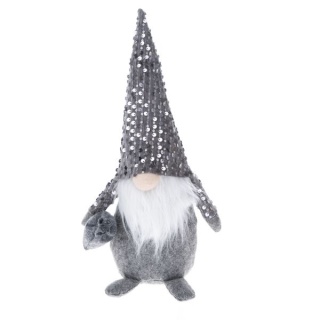 Skrzat szary stojący figurka prezent na święta ozdoba