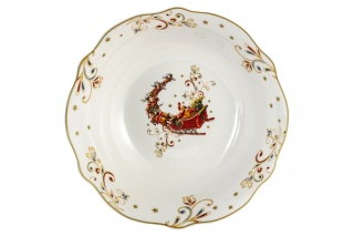 Miska porcelanowa świąteczna salaterka do sałatek Mikołaj