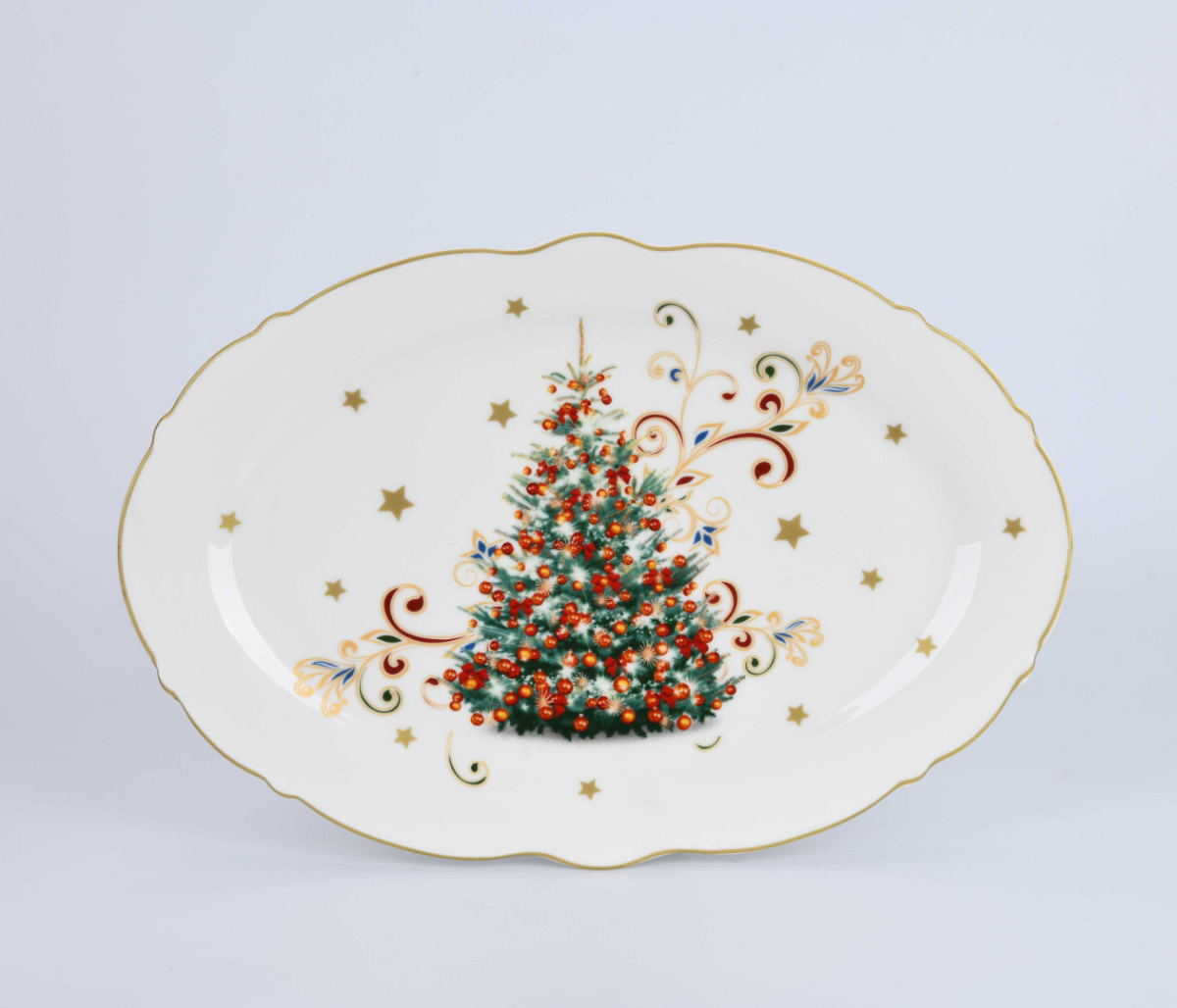 Półmisek owalny świąteczny talerz z choinką magnoble