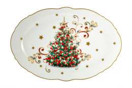 Półmisek owalny świąteczny talerz z choinką magnoble
