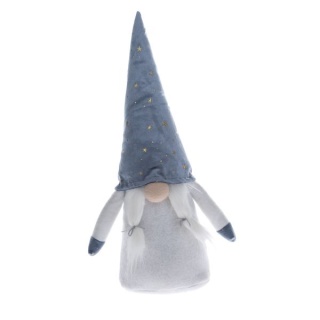 Ozdobny skrzat biały z materiału stojący prezent na święta