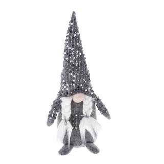 Filcowy skrzat szary stojący krasnal prezent święta ozdoba