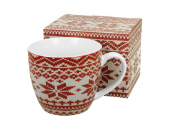 Swiąteczny kubek jumbo do herbaty prezent czerwony sweterek