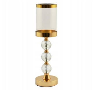 Świecznik szklany klosz lampion do salonu lampa na świecę