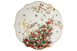 Talerz obiadowy płytki świąteczny 27 cm patera choinka
