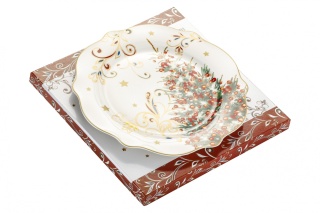 Talerz obiadowy płytki świąteczny 27 cm patera choinka