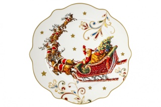 Talerz obiadowy płytki świąteczny ozdobny 27 cm patera mikołaj