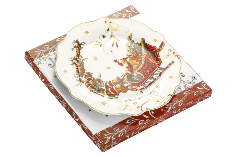 Talerz obiadowy płytki świąteczny ozdobny 27 cm patera mikołaj