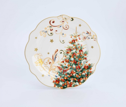 Talerz obiadowy płytki świąteczny 27 cm patera choinka