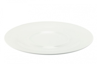 Biały talerz obiadowy płytki Thun 31 cm szeroki rant