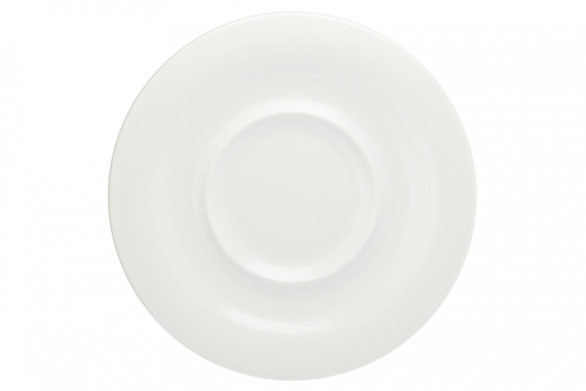 Biały talerz obiadowy płytki Thun 31 cm szeroki rant