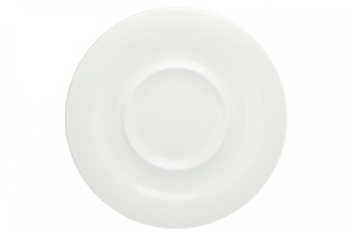 Biały talerz obiadowy płytki Thun 31 cm szeroki rant