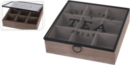 Drewniane pudełko skrzynka na herbatę brązowe na urodziny