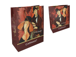 Ozdobna torebka prezentowa Modigliani papierowa 25x20 carmani
