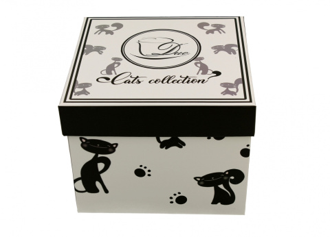 Zestaw dwie filiżanki ze spodkami koty czarne na urodziny