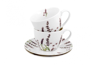 Komplet dwie filiżanki ze spodkami classic lavender prezent