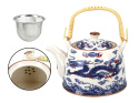 Komplet dzbanek czajnik ceramiczny z filtrem orientalny smok