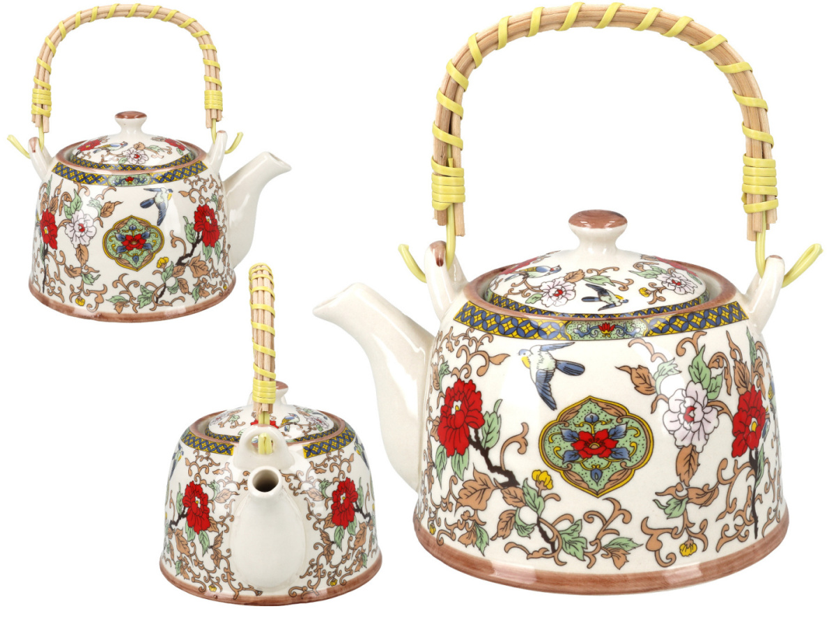 Komplet dzbanek czajnik ceramiczny z zaparzaczem orientalny