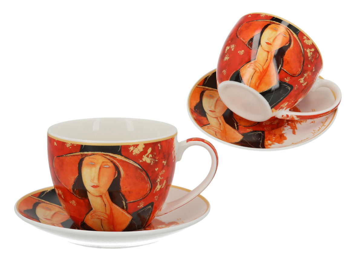 Komplet filiżanka spodek do kawy Carmani Modigliani kobieta