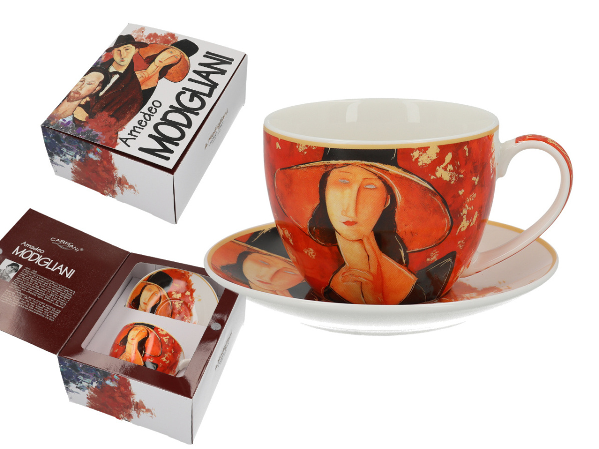 Komplet filiżanka spodek do kawy Carmani Modigliani kobieta