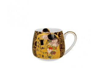 Kubek baryłka do herbaty Klimt Pocałunek na urodziny brąz