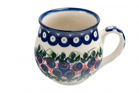 Kubek z ceramiki Bolesławiec wzór malowany