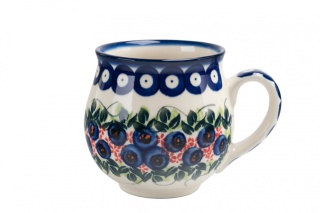 Kubek z ceramiki Bolesławiec wzór malowany