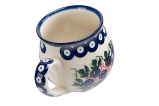 Kubek z ceramiki Bolesławiec wzór malowany