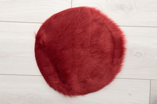 Podkładka na krzesło futerko dywanik dekoracja bordo 30 cm