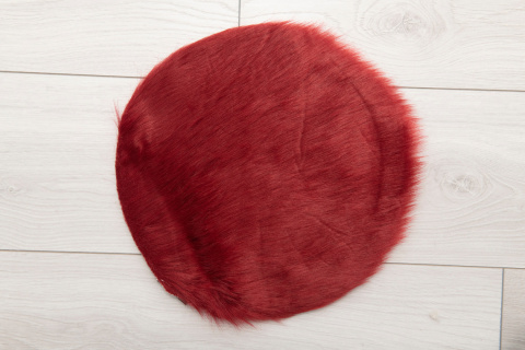 Podkładka na krzesło futerko dywanik dekoracja bordo 30 cm