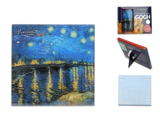 Talerzyk szklana podkładka Carmani Gogh noc nad Rodanem
