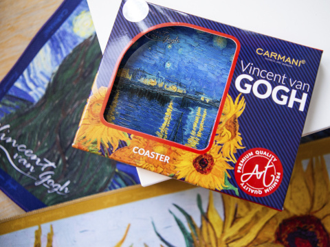 Talerzyk szklana podkładka Carmani Gogh noc nad Rodanem