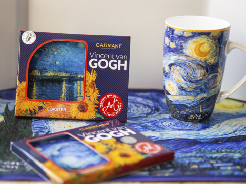 Talerzyk szklana podkładka Carmani Gogh noc nad Rodanem