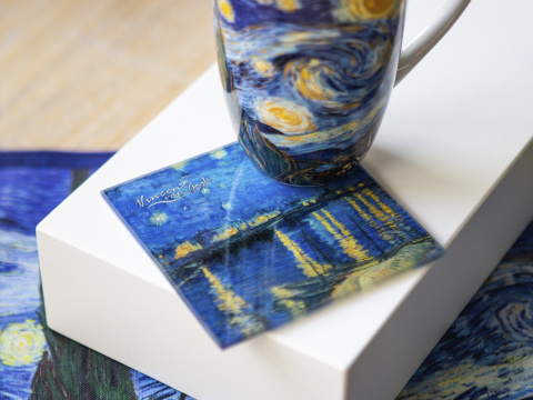 Talerzyk szklana podkładka Carmani Gogh noc nad Rodanem