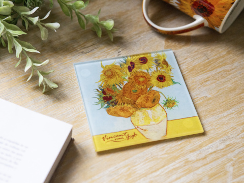 Talerzyk szklana podkładka pod kubek Carmani Gogh Słoneczniki