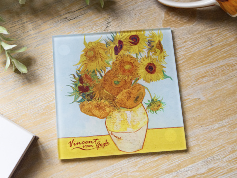 Talerzyk szklana podkładka pod kubek Carmani Gogh Słoneczniki