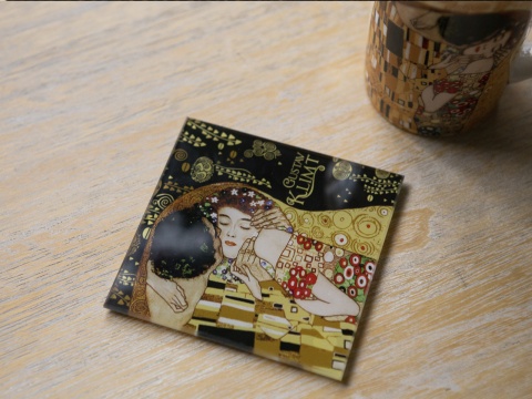 Talerzyk szklana podkładka pod kubek Carmani Klimt Pocałunek