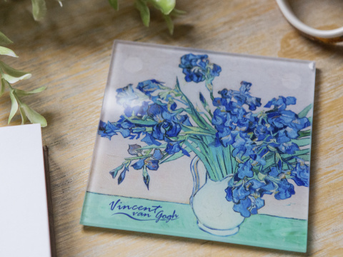 Talerzyk szklana podkładka pod kubek Carmani Van Gogh Irysy