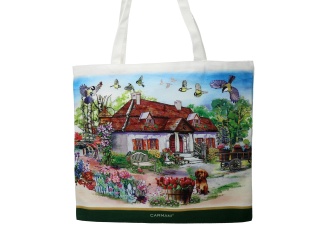 Torba na ramię do sklepu płócienna village life carmani