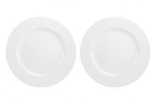 Zestaw 2 białe talerze obiadowe płytkie Kahla Nature