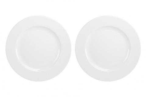Zestaw 2 białe talerze obiadowe płytkie Kahla Nature