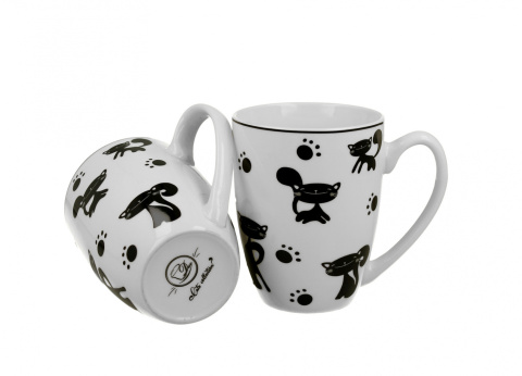 Zestaw 2 kubki w pudełku koty czarne na prezent kot kubek