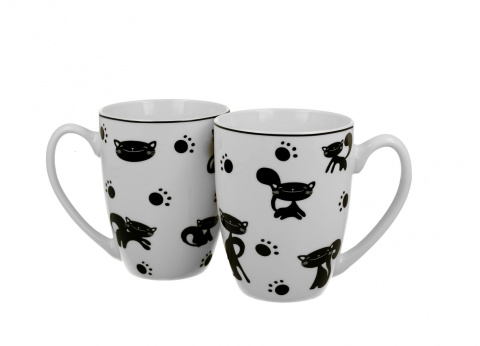 Zestaw 2 kubki w pudełku koty czarne na prezent kot kubek