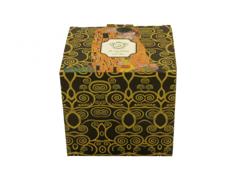 Zestaw kubek baryłka filtr do herbaty Klimt Pocałunek brąz